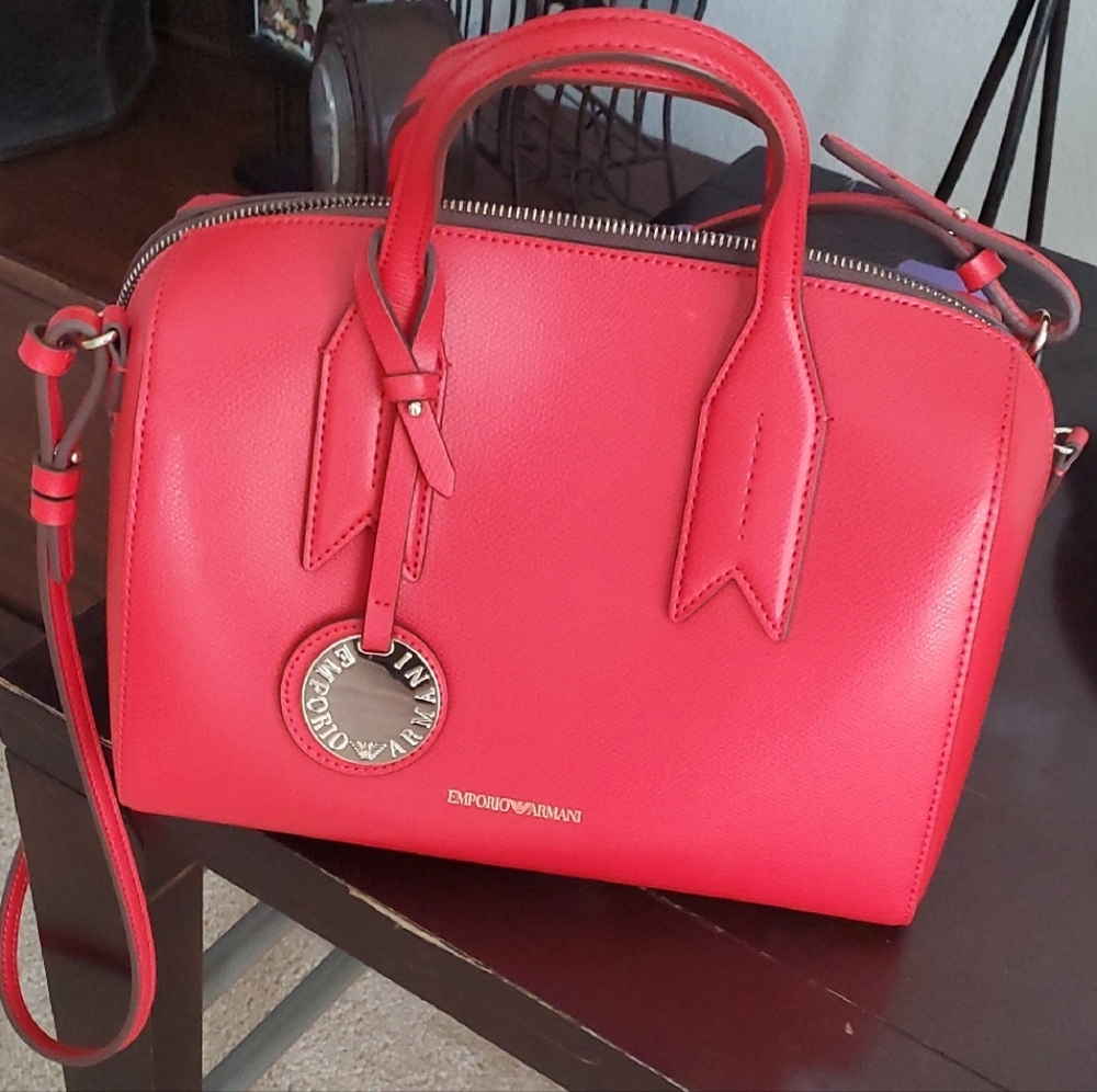 Emporio Armani Vibrant Red Satchel